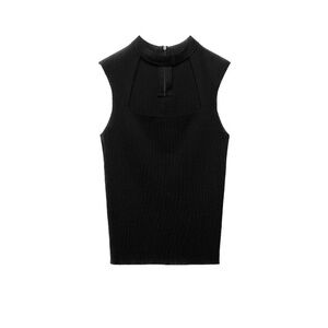 Square Neck Knit Zara Black Top